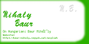 mihaly baur business card